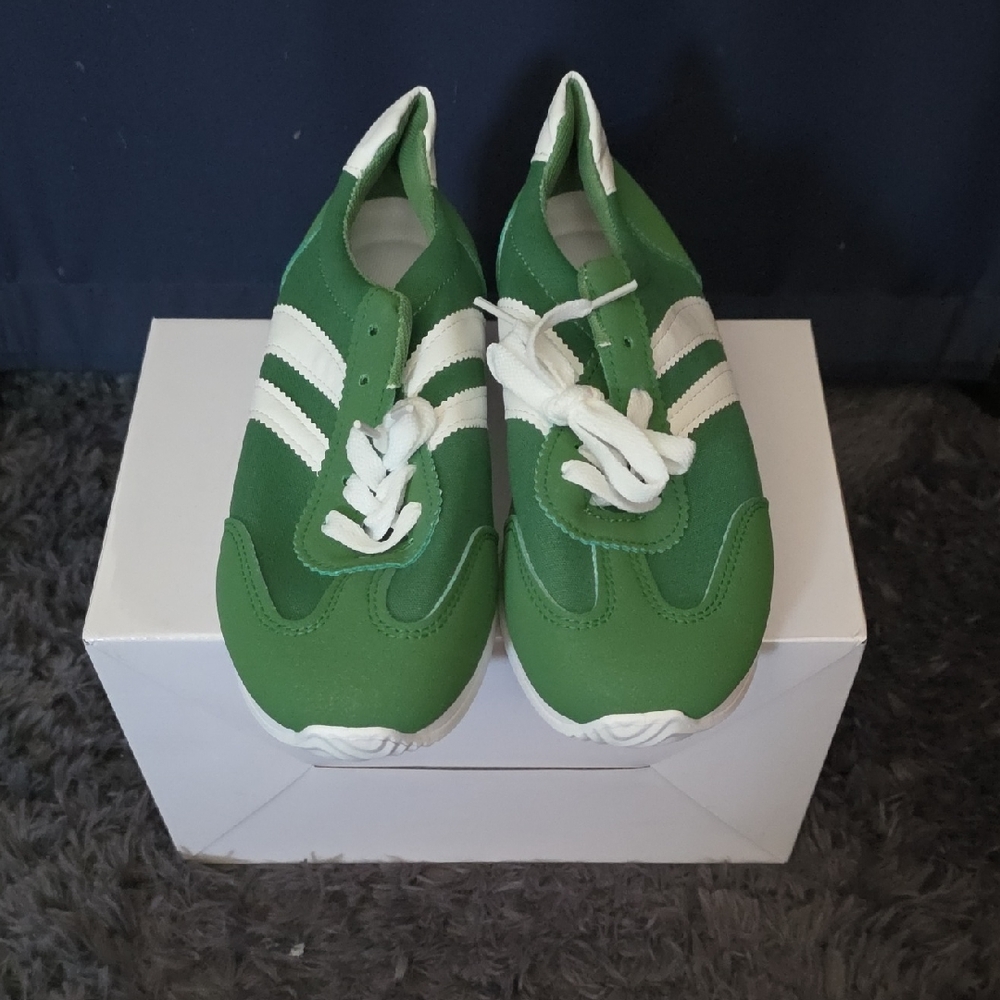 Green and White Sneakers